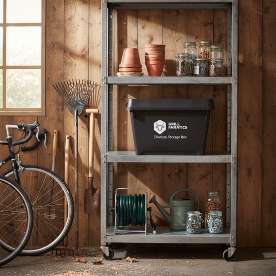 Grill Fanatics Houtskool Opbergbox 60 x 40 x 42 cm - Vochtbestendig van Grill Fanatics — afbeelding 3