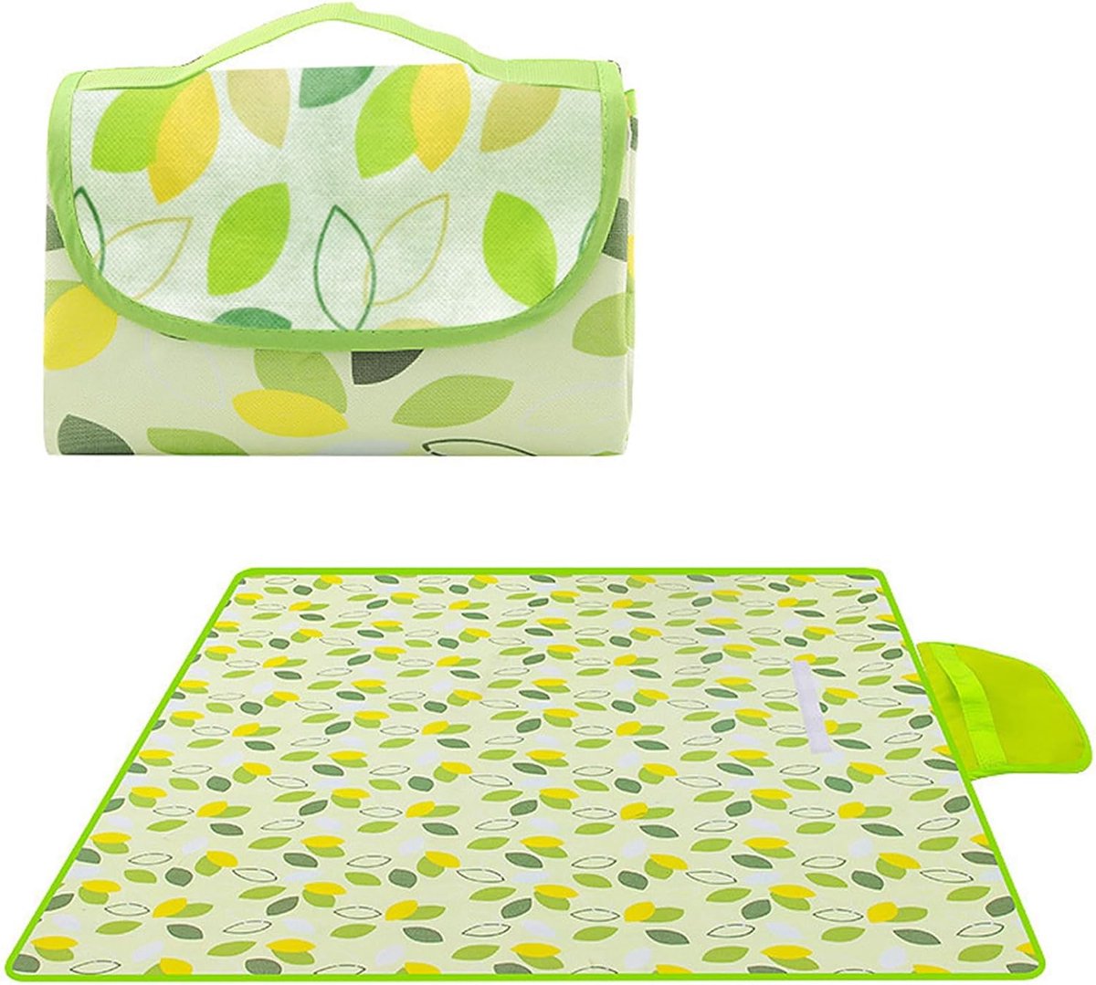 KZQ 200x300 cm zand- en waterdichte picknickkleed - Strandmat voor kamperen wandelen en park - Draagbaar met opbergtas - Antiaanbak voor zand en gras - Groen