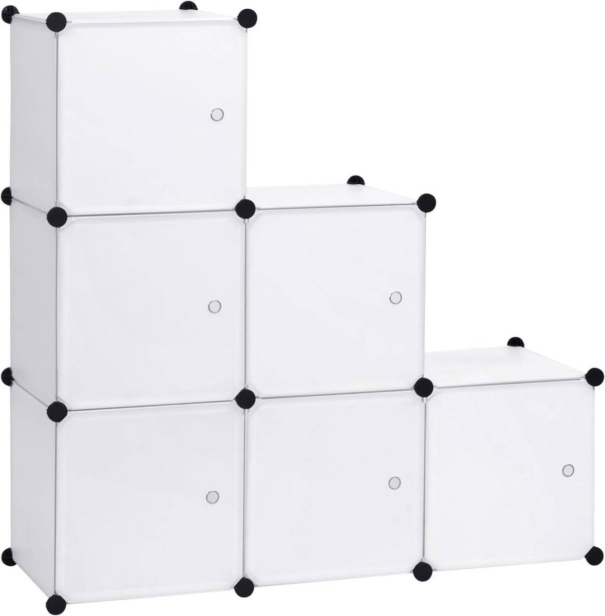 SureDeal® - Garderobekast - DIY Opbergsysteem - Deur - Vakken - Wit - 96x30x96 cm