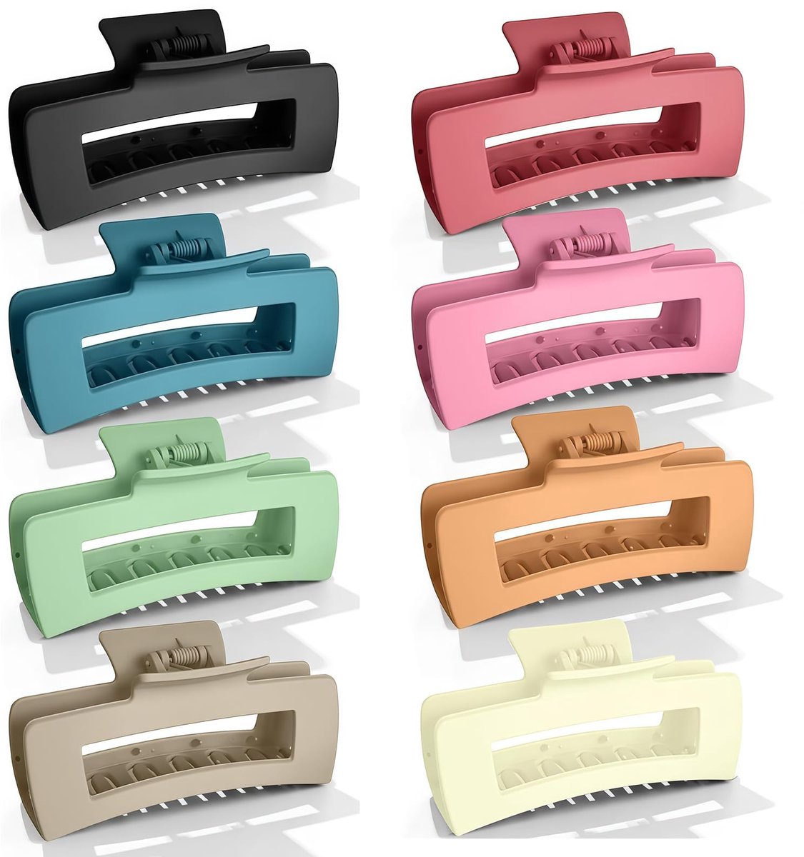 8 stuks grote haarspelden, antislip haarspelden voor dames, Franse elegante haarspeld, groot met sterke grip, haarstyling-accessoires voor vrouwen en meisjes, voor dik haar (lichte kleuren)