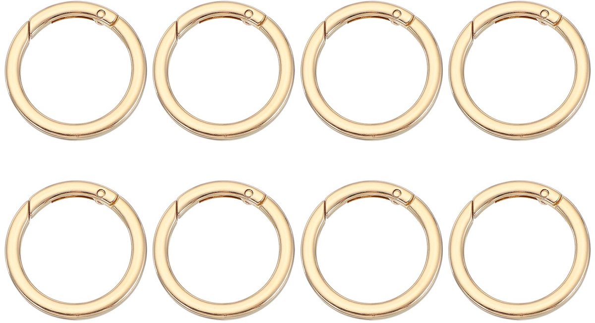 Spring O-ringen, 8 stuks 1,6 inch metalen ronde clips platte trigger sleutelhangers klikgesp sluitingen voor sleutelhangers tassen portemonnees riemen hondenriemen doe-het-zelf ambachten,