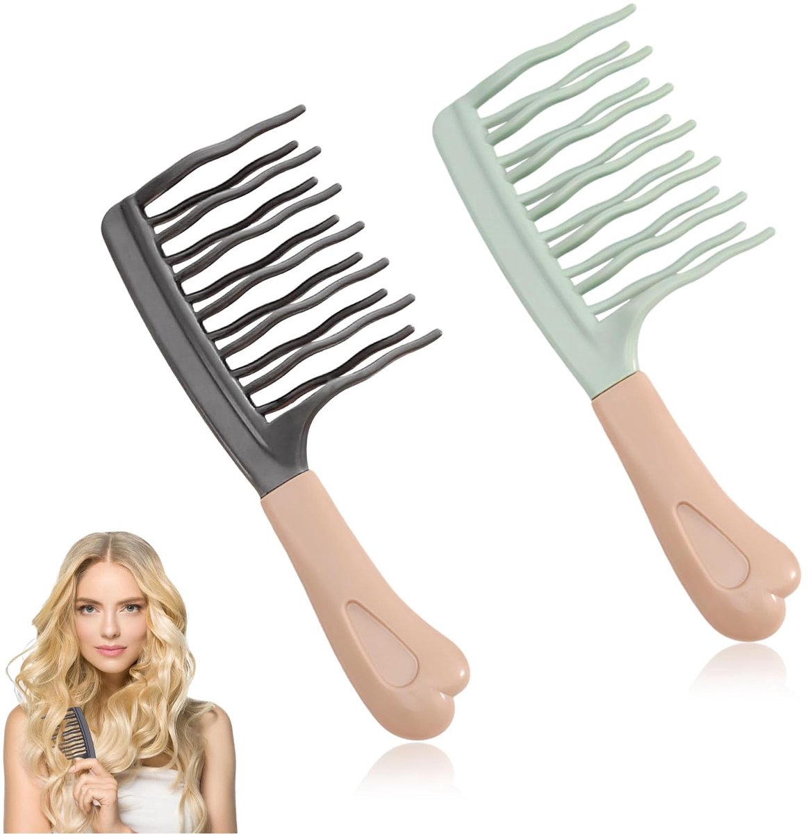 2 stuks krul kam voor natuurlijke krullen, kam mannen, dames, haarkam, krul kam, kerstcadeaus, kerstmis, voor meisjes en vrouwen
