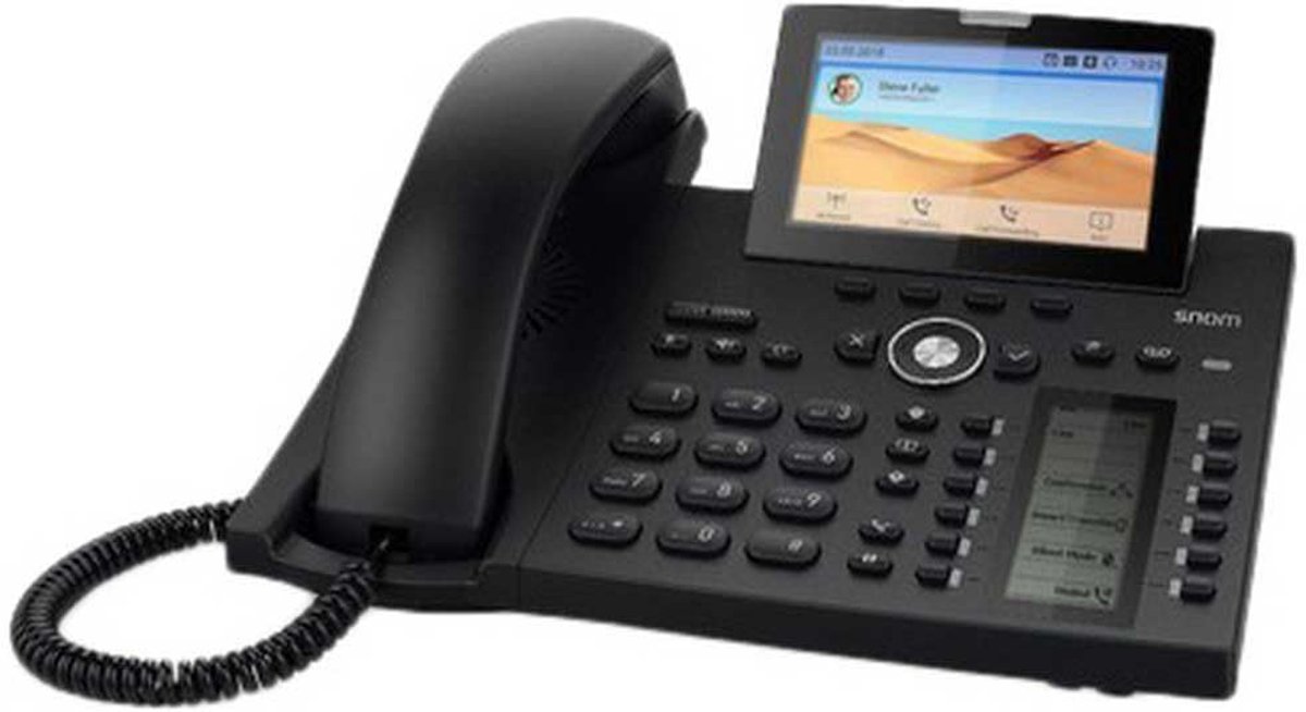 SnelShoppen - Snom D385 IP-telefoon, SIP bureautelefoon met SmartScreen, 12 SIP identiteiten, Bluetooth, USB, 48 zelflabelende toetsen, zwart voor kan