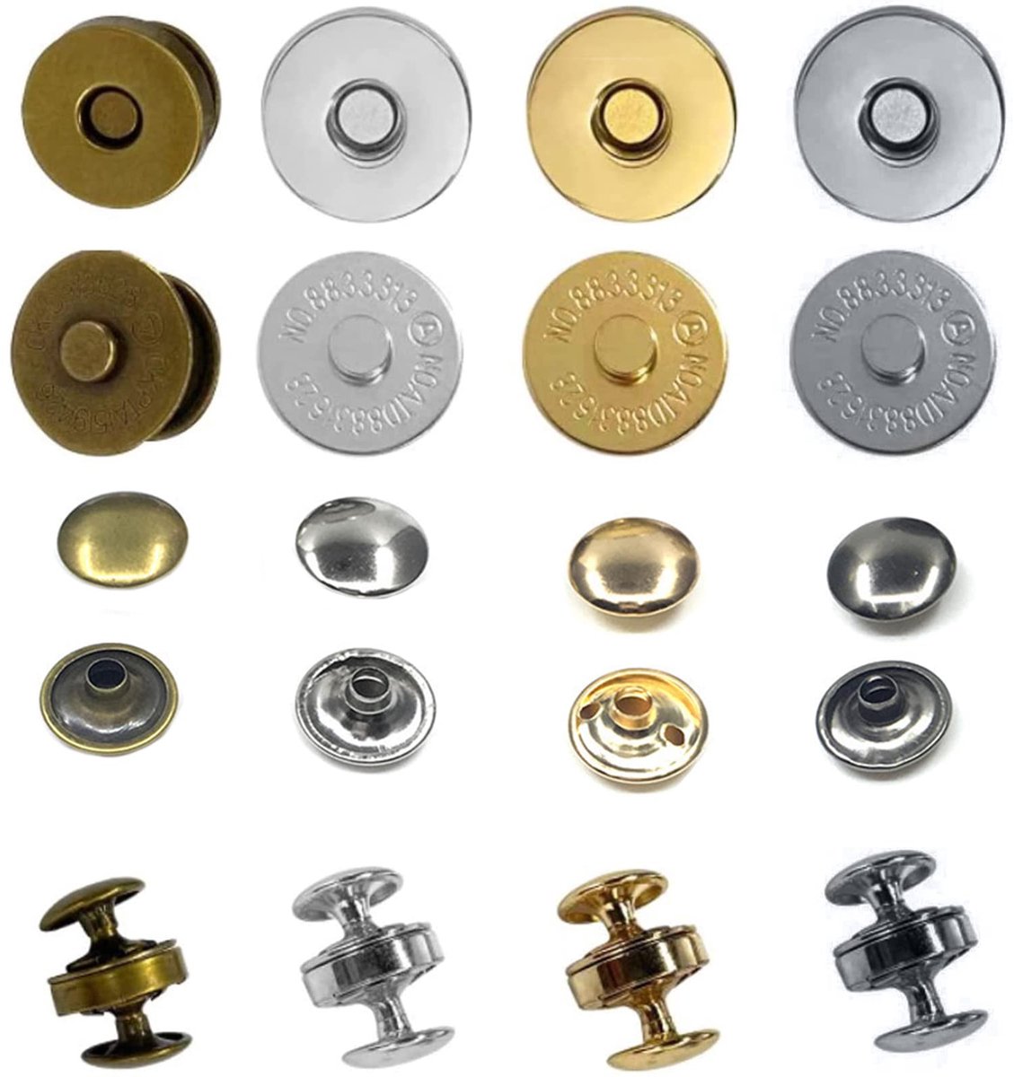40 sets 18 mm Koperachtige Sterke, Magnetische knop, Magnetische Knoopsluiting voor Doe-Het-Zelf Kleding Ambachten Portemonnees Lederen Jas Handtas Maken