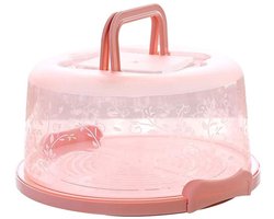 Taartdrager met Deksel, Draagbare Cupcakedrager Voedselconserveringsbox met Handgreep Transparante Taartbox Ronde Taarthouder Cupcakecontainer met Koepel (HAOHIZE1X6Ek6o-10125112)