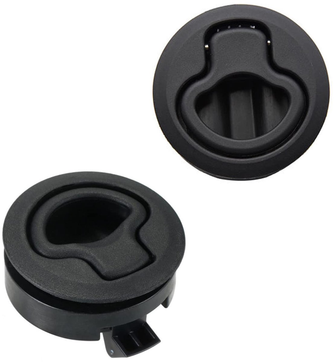 vergrendeling van zinklegering, hatch, slot, slam, flush, pull hatch, deur flush pull hatch deur flush sleep luik slam grendel voor jacht aanhanger camper dek hatch deurkast, zwart, 2 stu