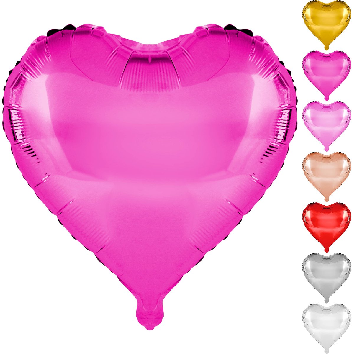 folie ballonnen hartjes 10st. 45cm liefde bruiloft decoratie (kleur: roze)