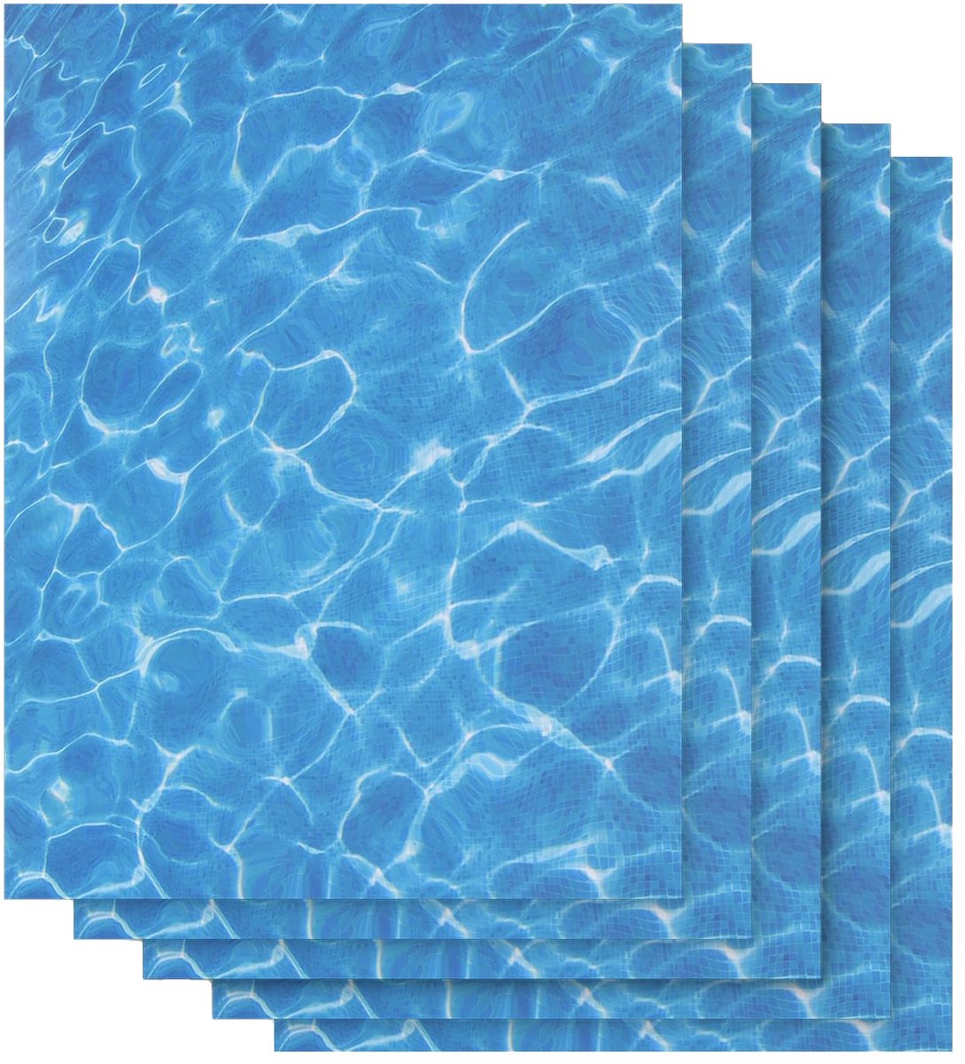 5 vellen gecoat papier watergolf stickers golfwaterblad kunstwater effect blad miniatuur meer rivier beek diorama scène landschapsdecoratie DIY blauw
