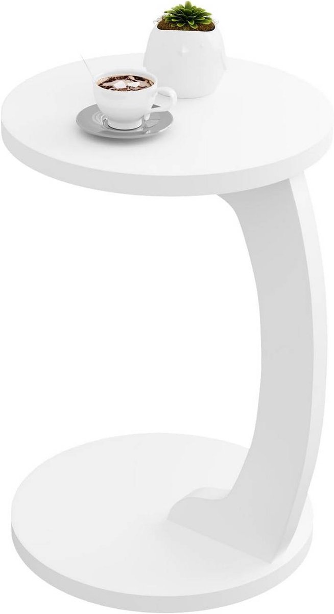 SureDeal® - bijzettafel - Vorm - Ronde salontafel - Salontafel - Gemaakt MDF - 38x38x55 cm - Licht eiken