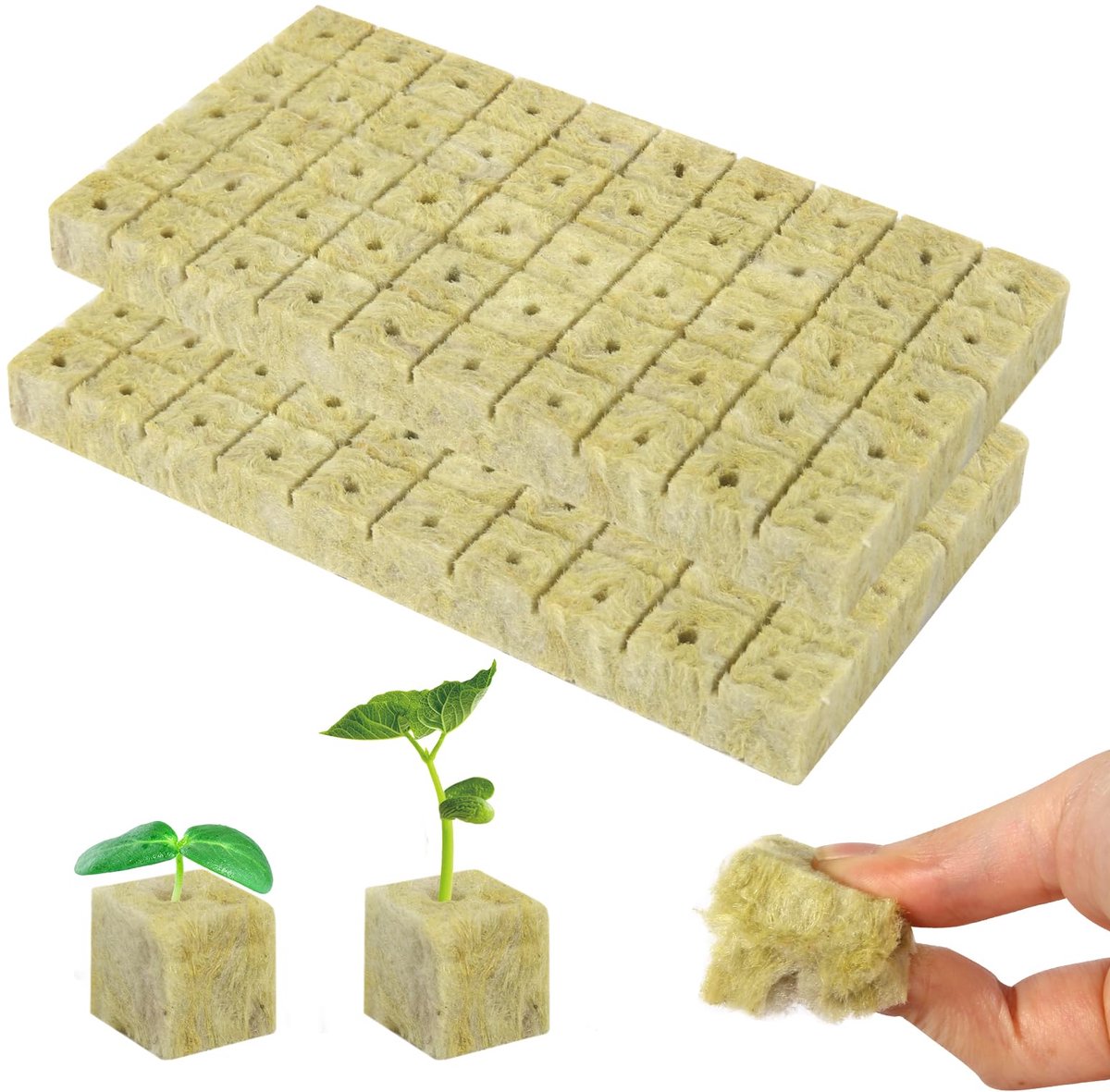 Steenwol teelt 200 stuks steenwol kubus 25 x 25 x 25 mm Rockwool Cube kweekkubus stekken teelt voor stekken teelt van zaailingen groenten