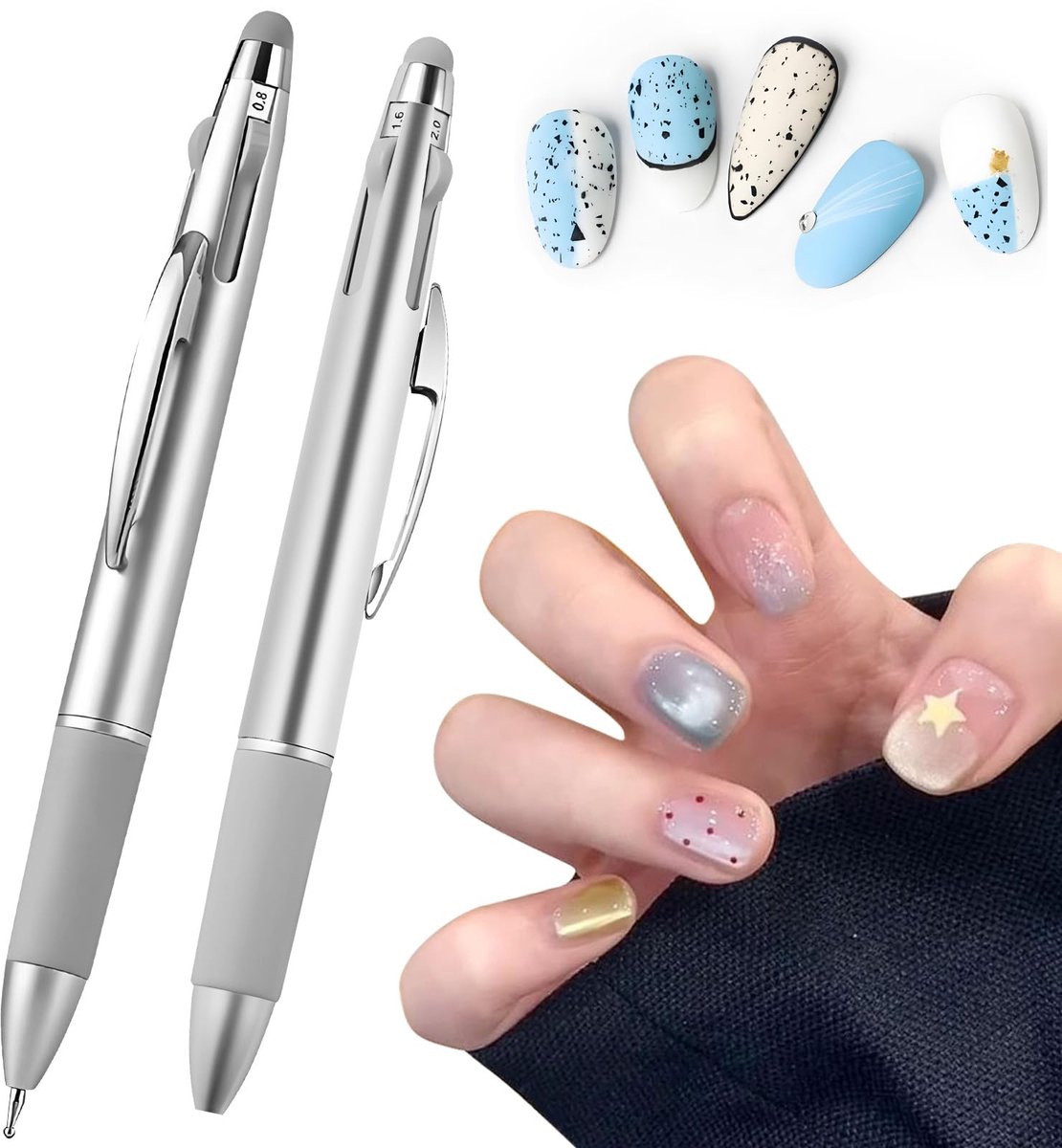 Dotting Pen balpen, 4-in-1 Nail Dotting Pen gereedschap markers benodigdheden voor schoonheidssalons, multifunctionele kunstgereedschap benodigdheden voor schilderen