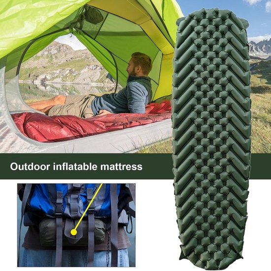 Opblaasbaar kampeerbed - Lichtgewicht buitenmatras - Kamperen en wandelen - Zelfopblazend ontwerp - 183 x 55 cm - Niet gespecificeerd — afbeelding 4
