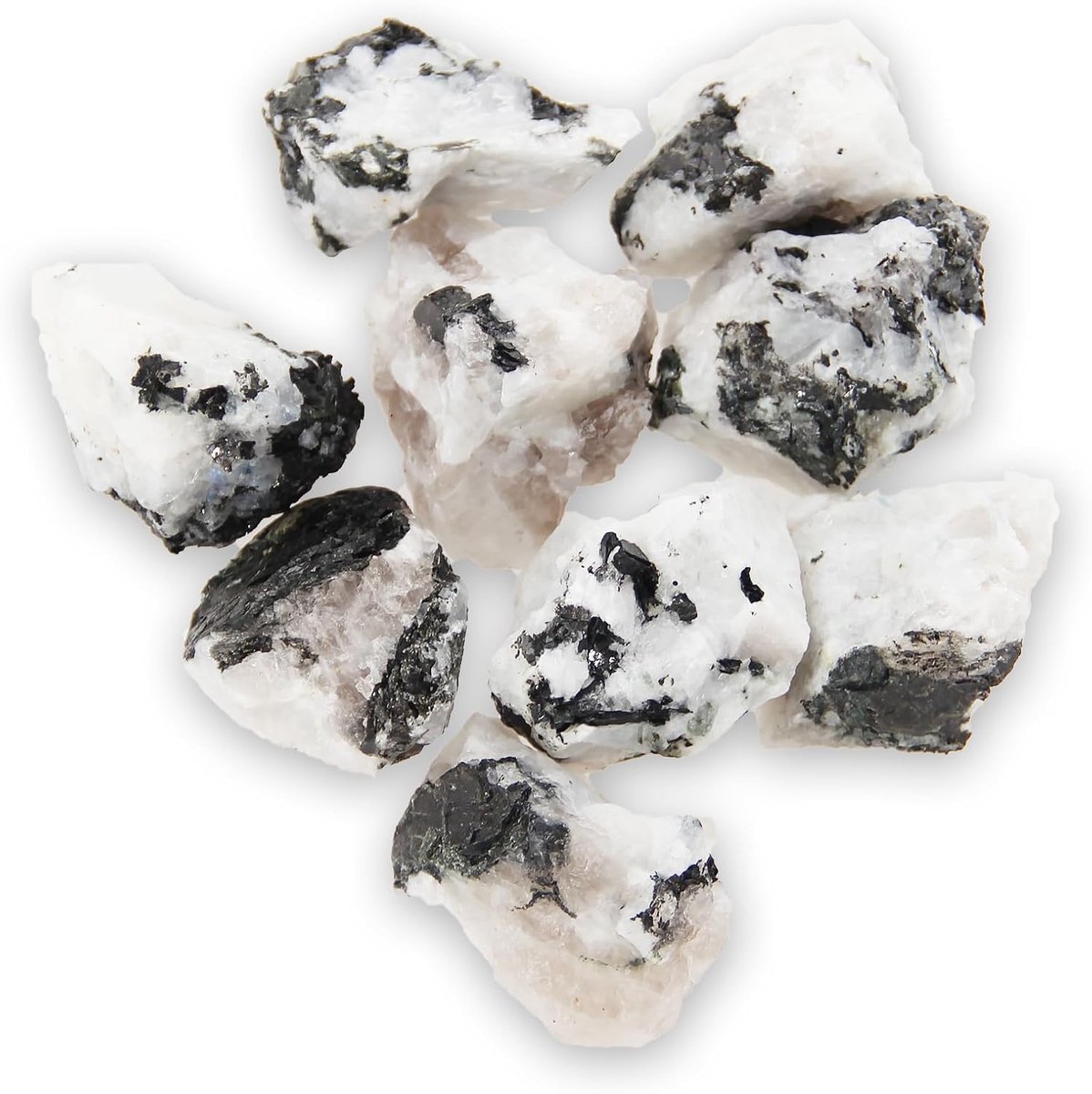 0,5 kg bulk ruwe witte regenboog maansteen ruwe kristal - natuurlijke ruwe stenen kristal voor tuimelen, cabochon maken, fonteinstenen, decoratie, polijsten, draadwikkeling, Wicca & Reiki kristal