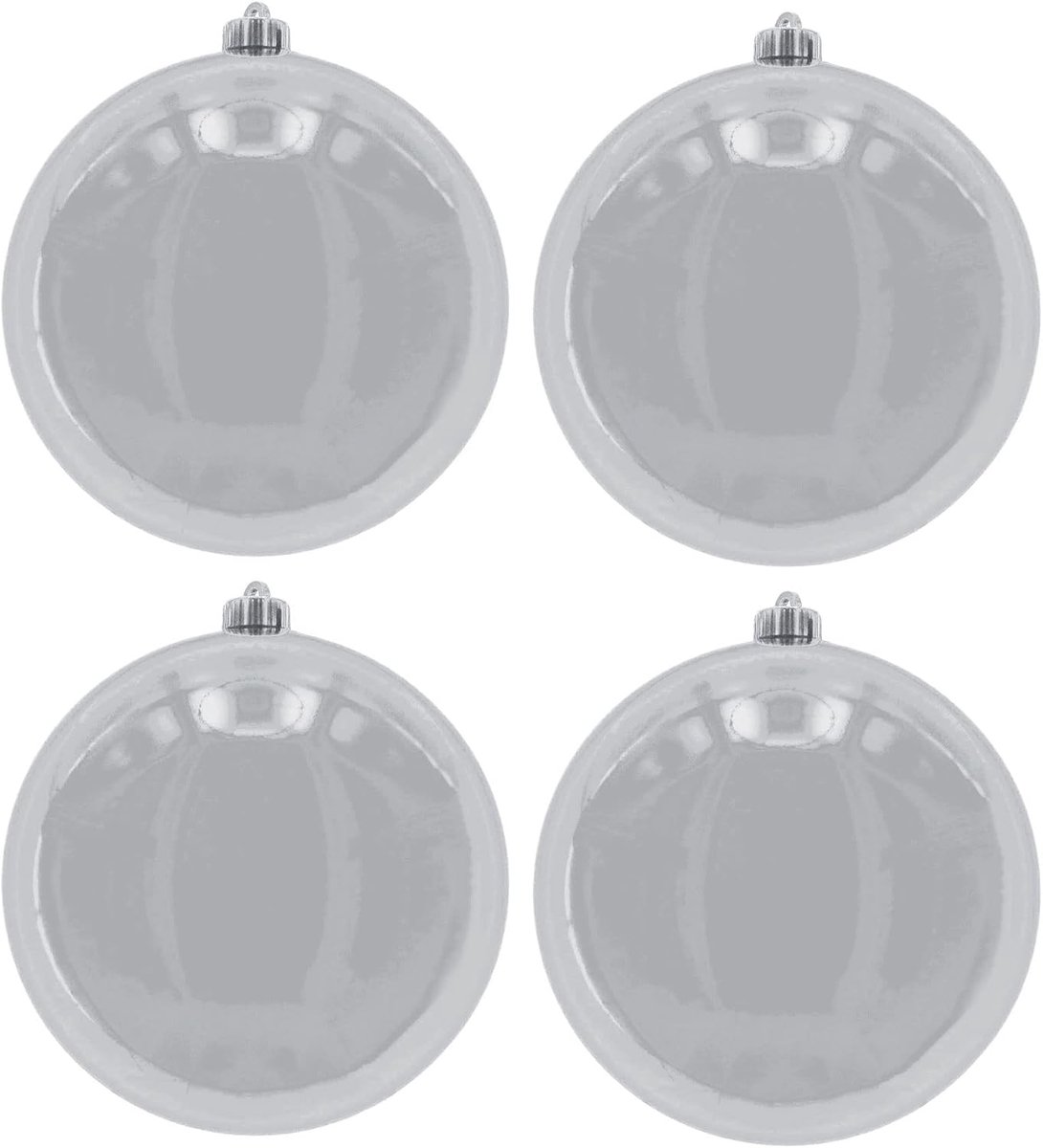 kerstballen voor buiten, vorstbestendig en weerbestendig (bal Ø 12 cm, 4 stuks, zilver)