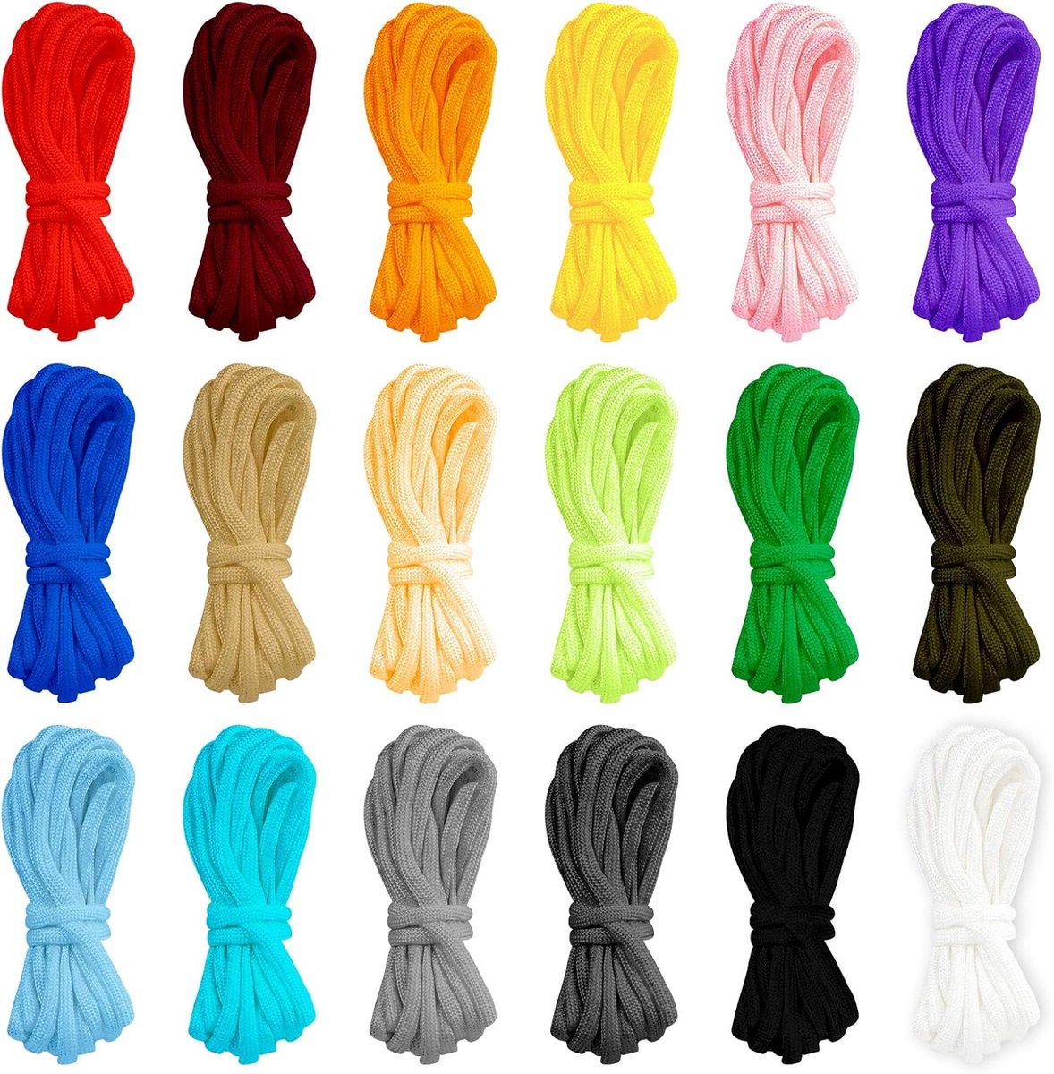 armband touw 18 stks parachute koord outdoor survival touw set, DIY handmatig vlechten voor outdoor activiteiten parachute koord maken survival koord klimmen (meerdere kleuren)