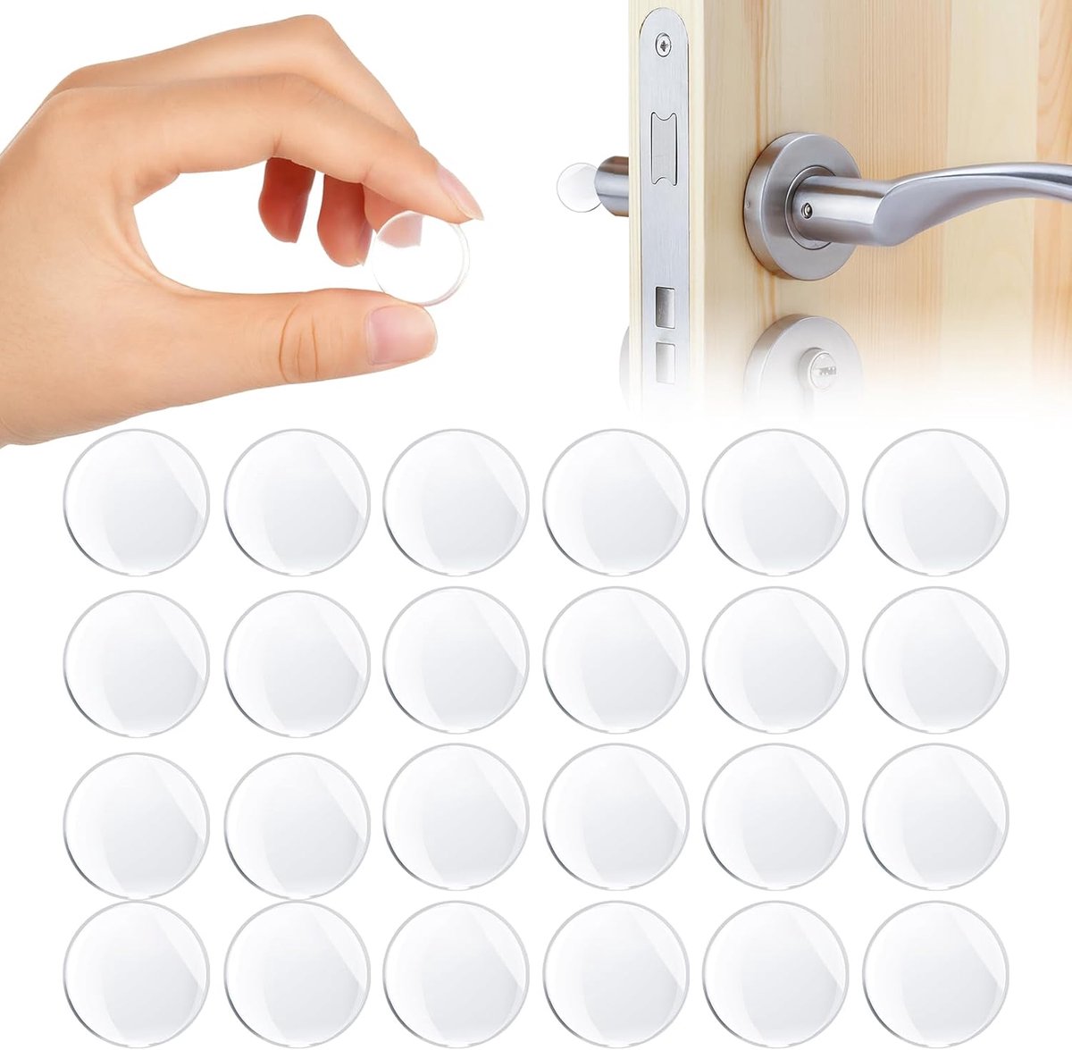 deurstoppers,24 Stuks transparante bumperpads, transparante siliconen pad, doorzichtige rubberen voetjes, doorzichtige zelfklevende rubberen bumperpads, 20 mm x 5 mm