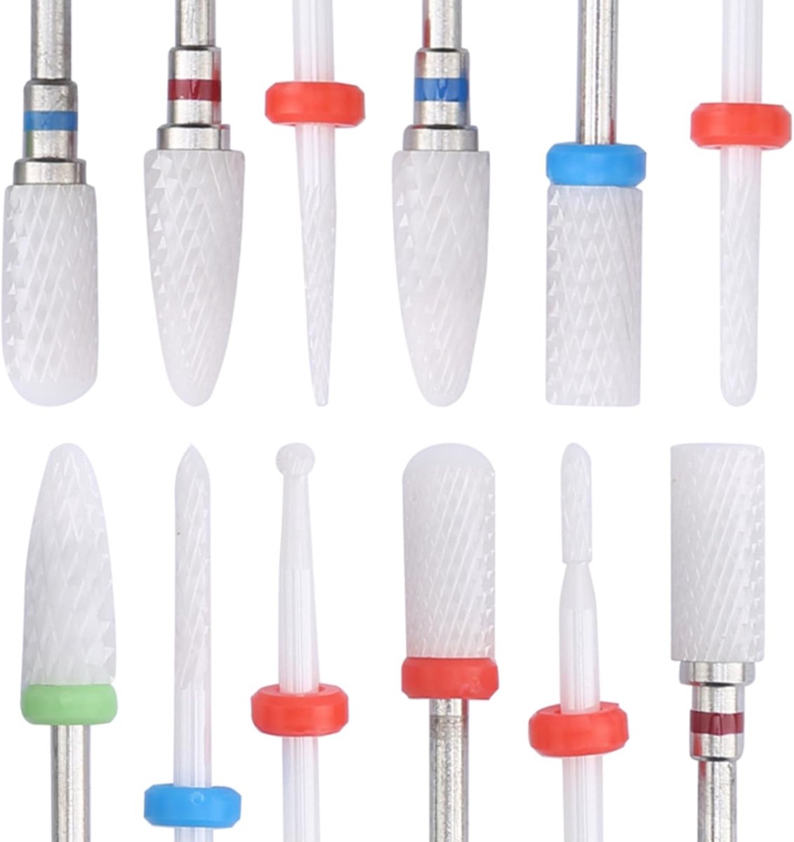 12 Stuks Keramische Frees Boor Elektrische Nagel Boor Bestanden Slijpmachine Frees voor Verwijderen De Dode Huid voor Nagels