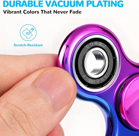 2 Stuks Fidget Spinner Regenboog, Sensorisch Speelgoed tegen Stress en Angst, Vulmateriaal voor Feestgoodiezakjes, Cadeaus voor Kinderen en Volwassenen — afbeelding 4