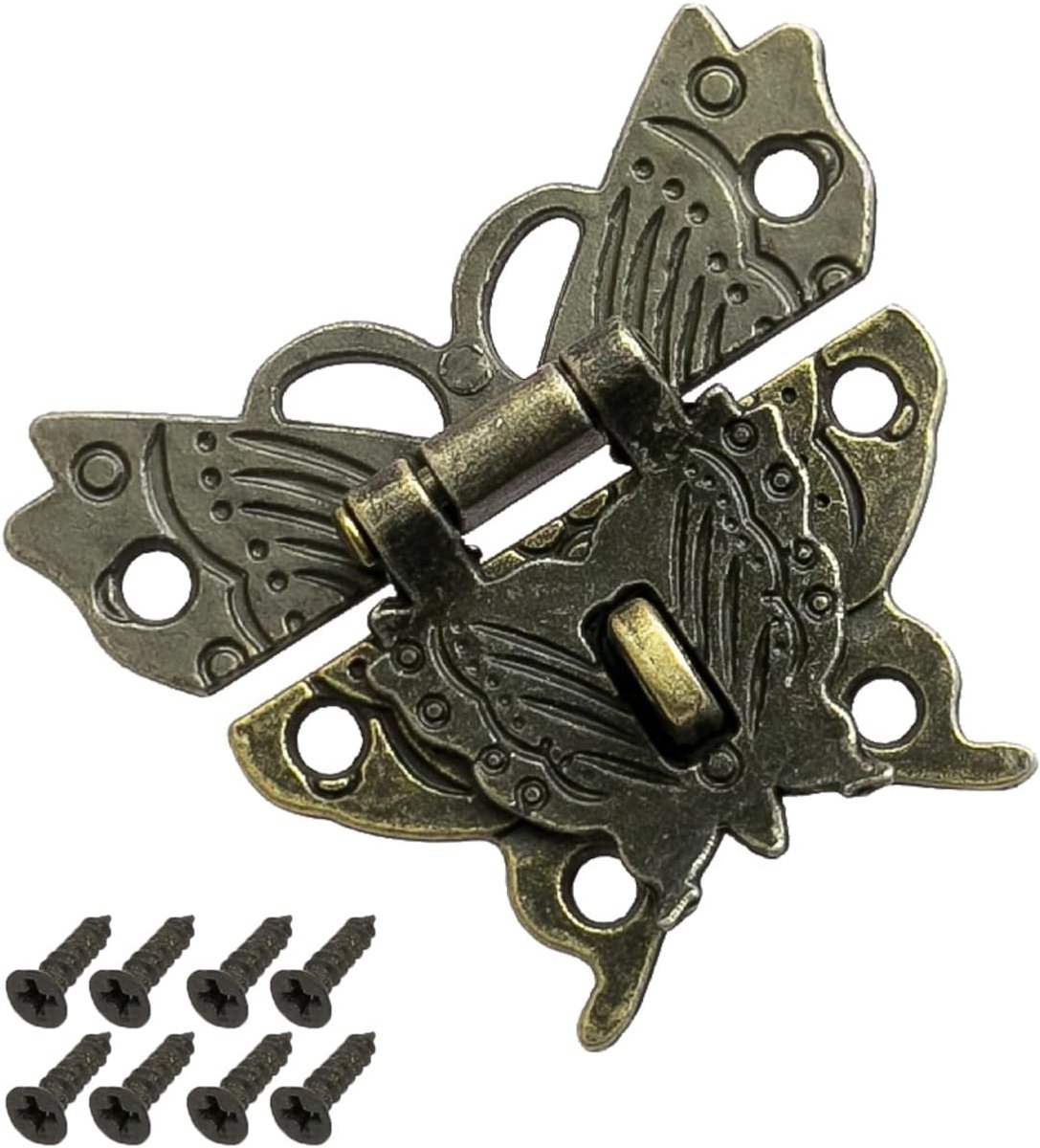 6495 Vintage sluiting vlinder met slotoog | 50 x 45 mm | brons