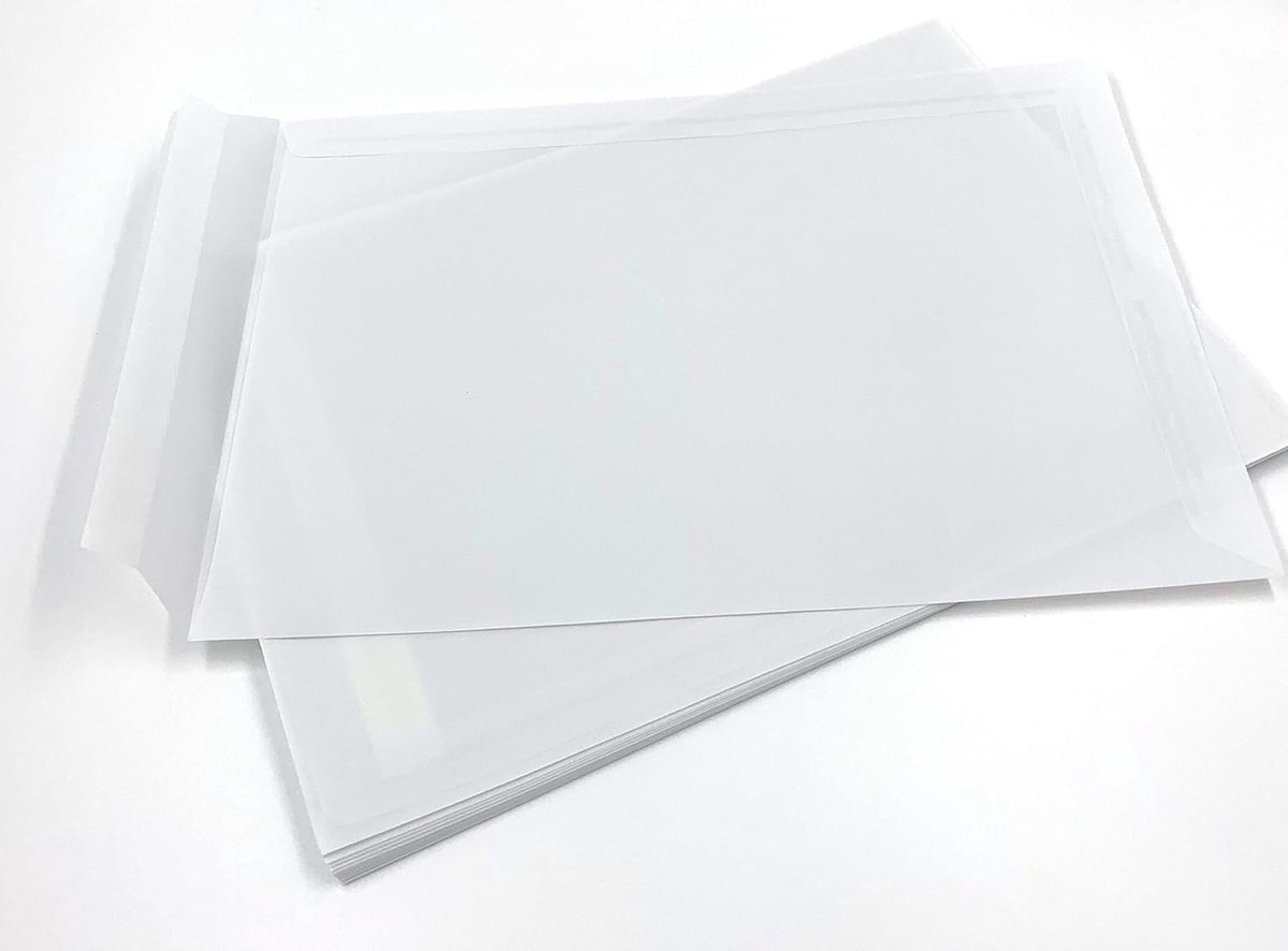 Transparante Enveloppen, 100 g/m², Zelfklevend, 324 x 229 mm, 100 Omslagen/Eenheid