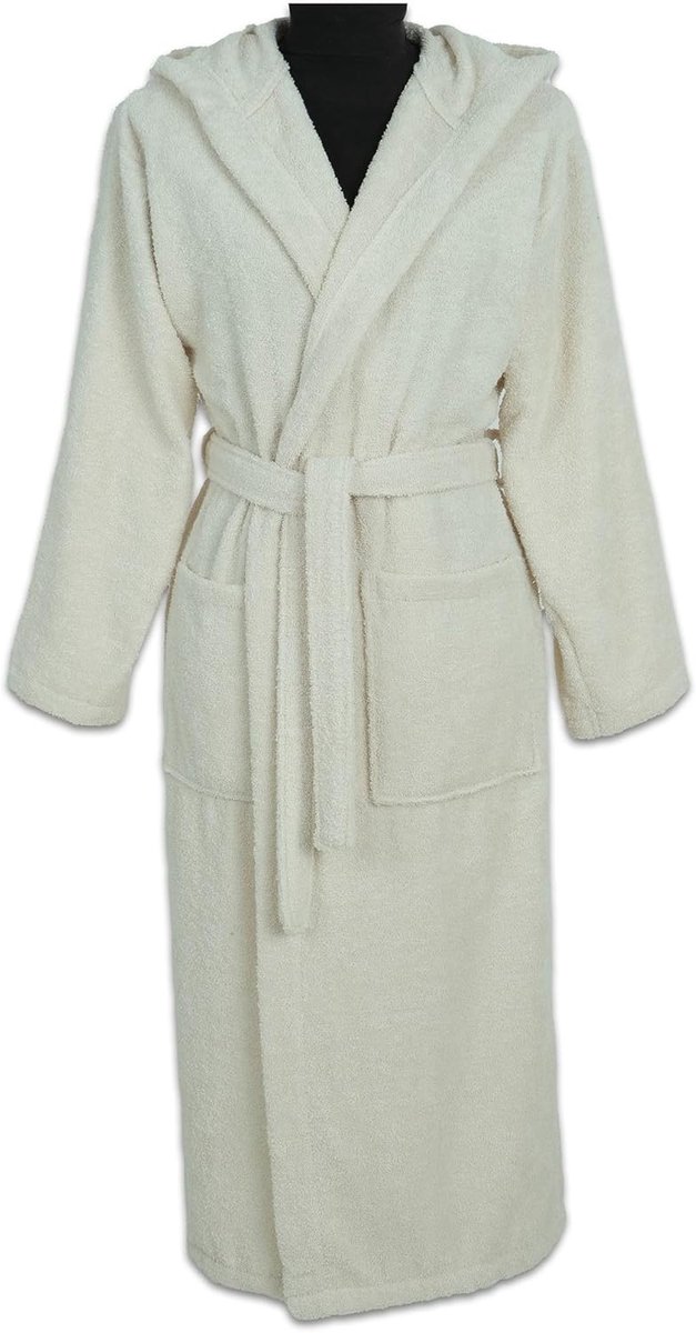 - Luxe badjas met capuchon, 100% katoen, zacht en absorberend, ideaal voor spa en thuis, voor dames en heren