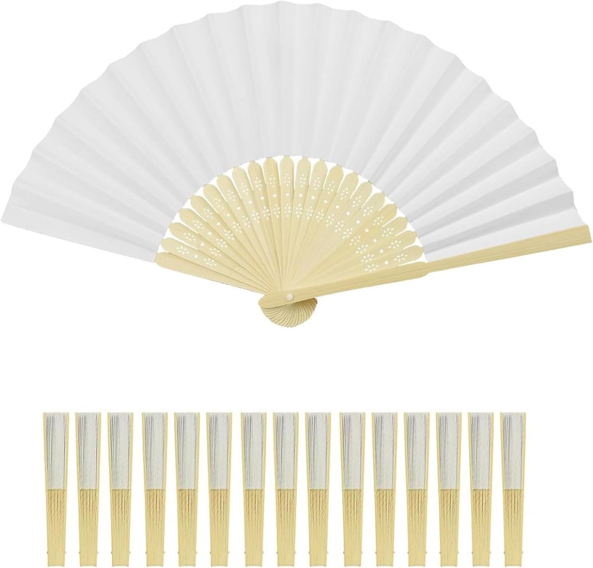 15 stuks handwaaiers, vouwwaaiers, witte waaiers, gastgeschenken, bruiloft, decoratie