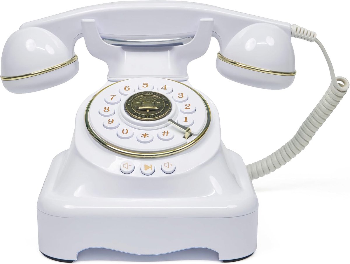 Audio gastenboek bruiloft telefoon gastenboek en bewegwijzering gast audio boodschap boek, vintage stijl voor bruiloft receptie, bruidsdouche, babyshower (02 parel wit)