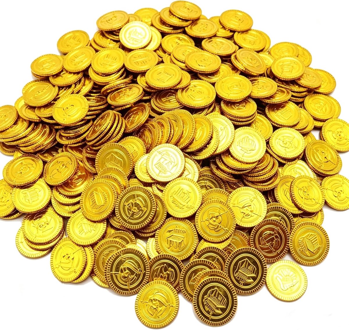 100 stuks piratenschat gouden munten speelgoed, piratenschat gouden munten spelen geld kinderen verjaardagsfeestje, piraat partij boekanier schattenjacht kinderen giveaway