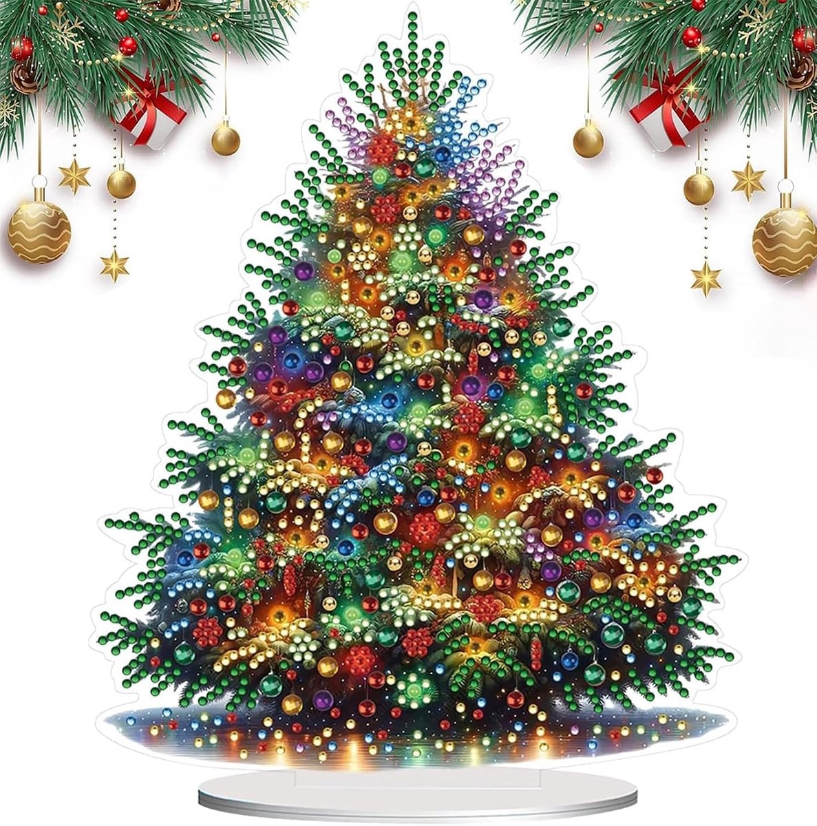 Diamond Painting Kerstmis nieuwe kerstboom dubbelzijdig DIY 5D Kerstmis Diamond Painting kerstdecoratie indoor Kerstmis tafeldecoratie cadeau Kerstmis knutselen