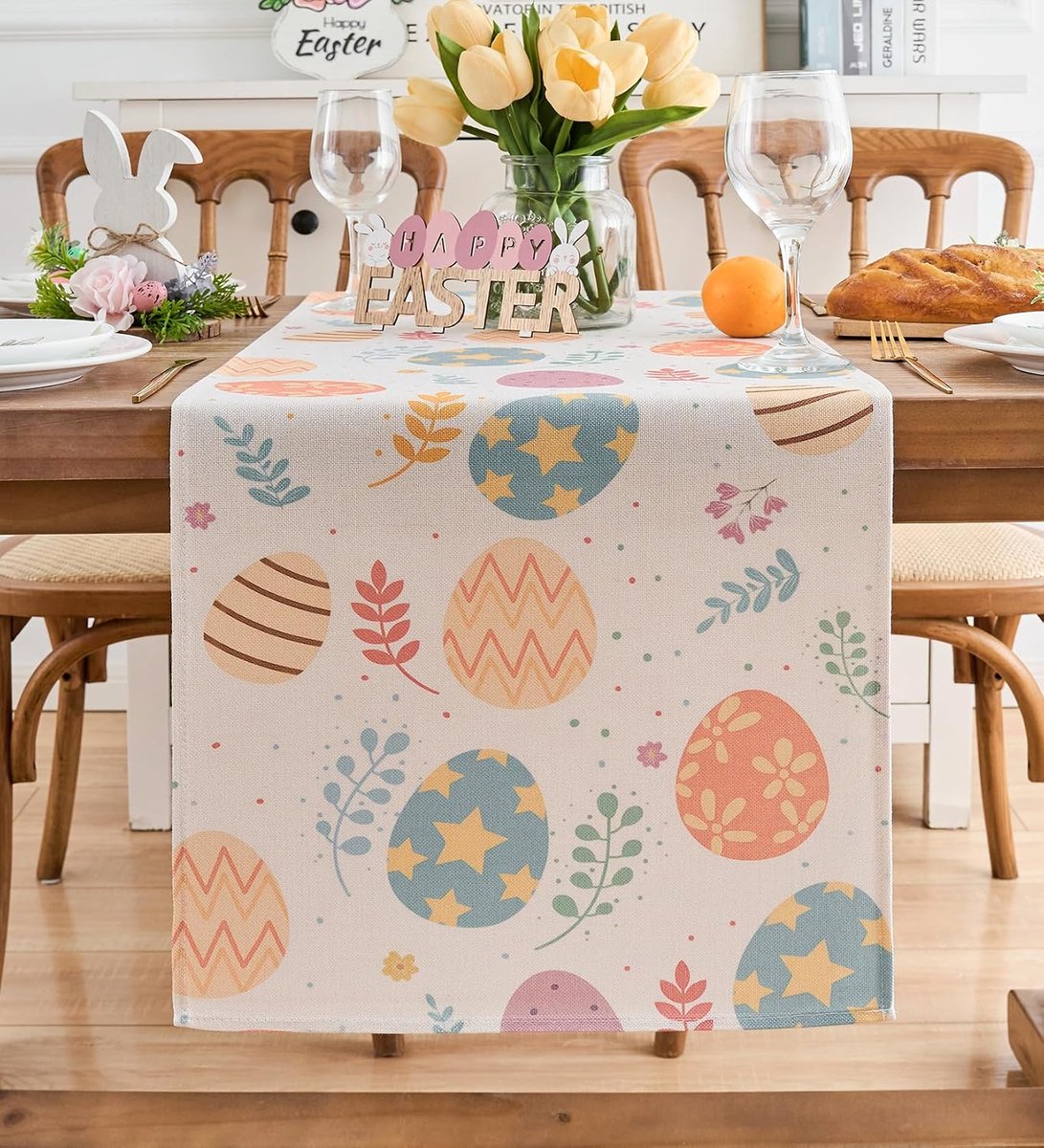 Tafelloper Kleur Paaseieren Moderne Tafelloper Lente Tafelkleed Pasen Tafelloper Valentijnsdag Seizoensgebonden Keuken Eettafel Vakantie Party 40 x 180