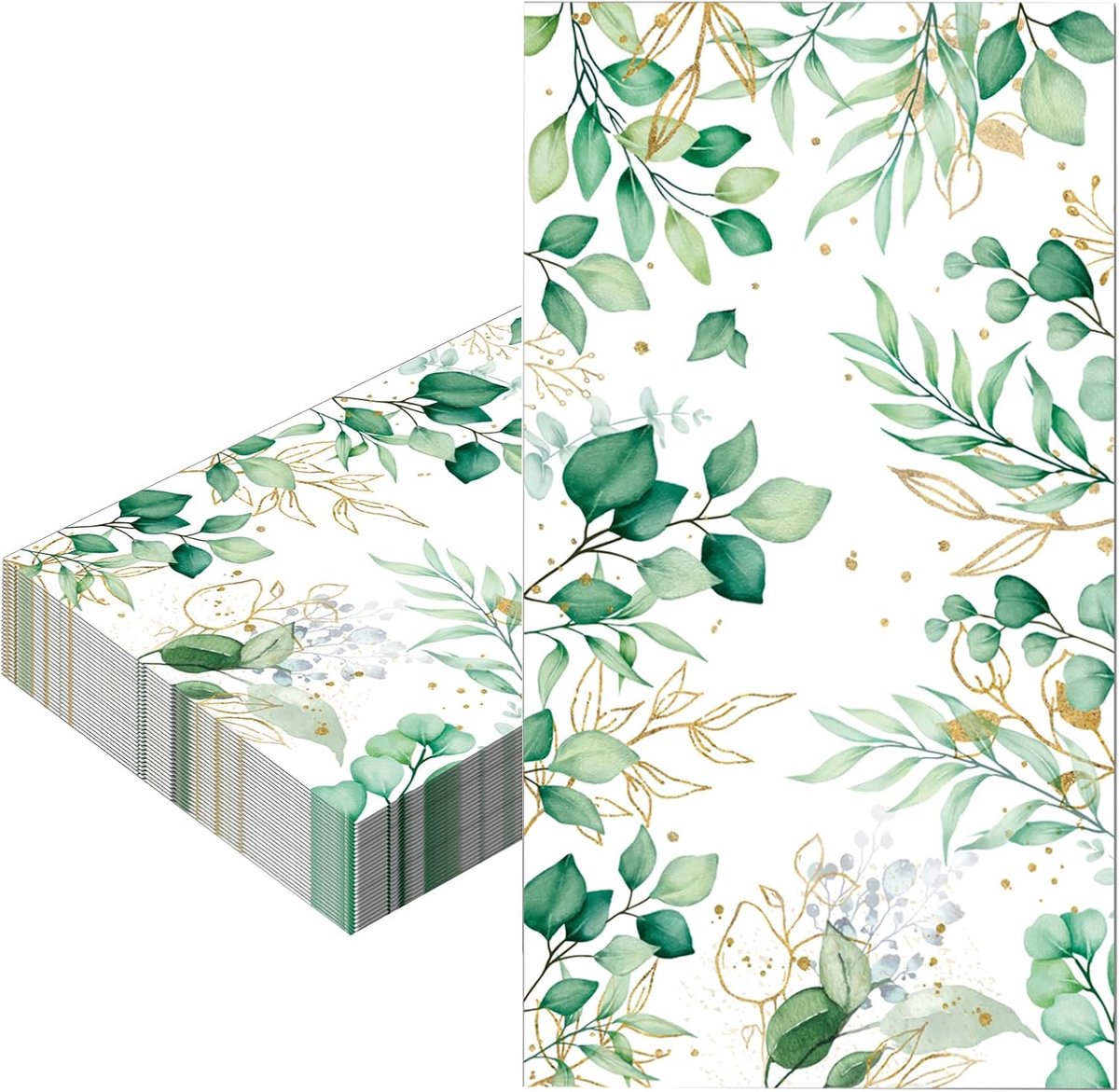 20 stuks Sage Green Eucalyptus Servet - Wegwerp 40x33cm, Blad Papier Groen Servetten voor Verjaardagen, Baby Showers, Boho Bruiloften, Verlovingen, Doopfeesten & Feesten