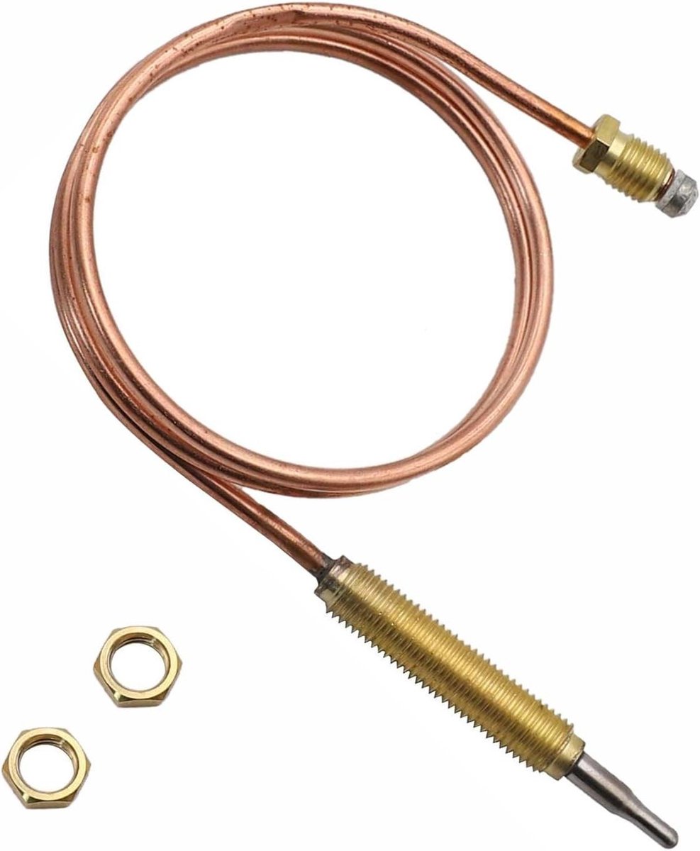Thermokoppel Sensor - Gasverwarmer Onderdeel - Veilig Gastoestellen Gebruiken - Corrosiebestendig Metaal - 600mm - Zilver