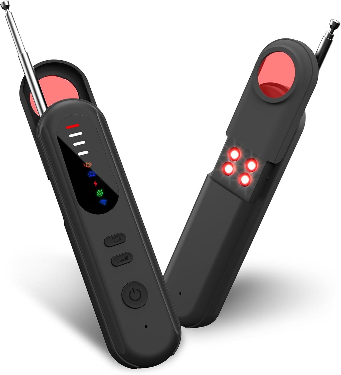 Verbeterde detector voor verborgen camera's, cameradetector, signaalscanner, anti-spionagecamerazoeker & GPS-tracker, detector voor verborgen afluisterapparatuur en camera's voor reizen/hotel/thuis/auto/kantoor (Zwart)