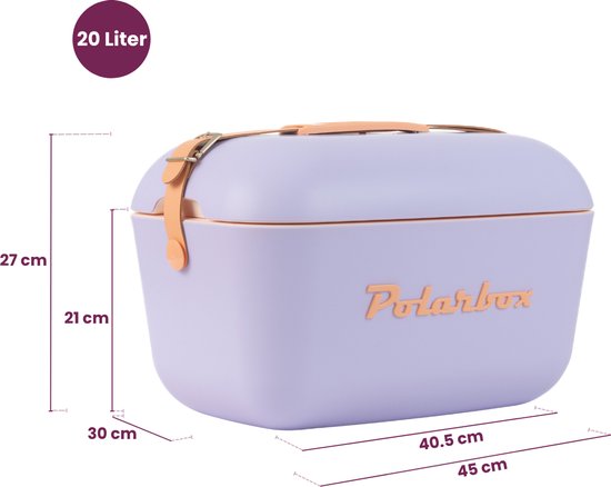Polarbox Koelbox met schouderband 20L - 46x32x30cm - Paars-Sorbet van Polarbox — afbeelding 3