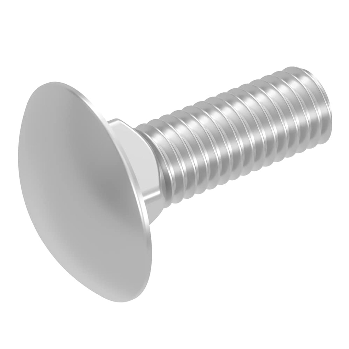 Slotbout M8 x 25 mm, roestvrij staal V2A VA A2, DIN 603 / ISO 8677, platte ronde kop met vierkante aanzet, volledige schroefdraad, 20 stuks