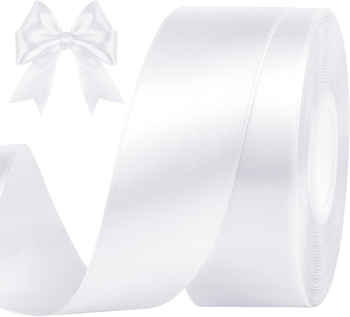 lint 40 mm breed, 45 m wit cadeaulint, decoratief lint, decoratie voor verpakking, scrapbooking, uitnodigingsbrieven, kunsthandwerk