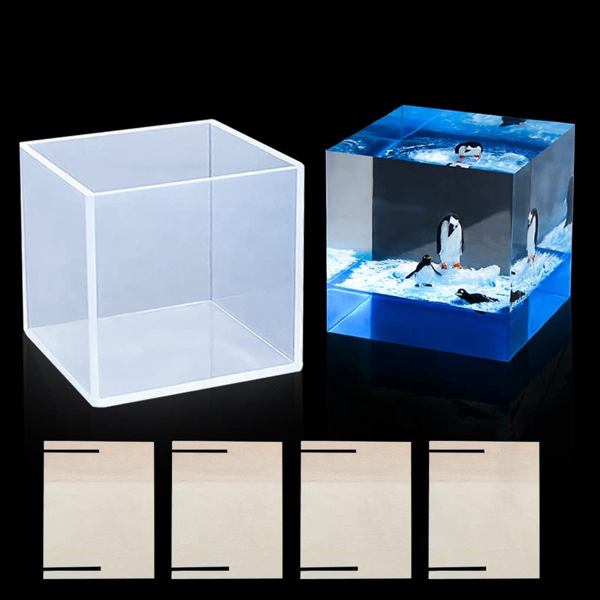Mallen Clear Cube Resin Mold Vierkant Siliconen Mal Groot & Diep Epoxy Gietvorm voor DIY Bloembehoud Kaars Zeep Huisdecoratie