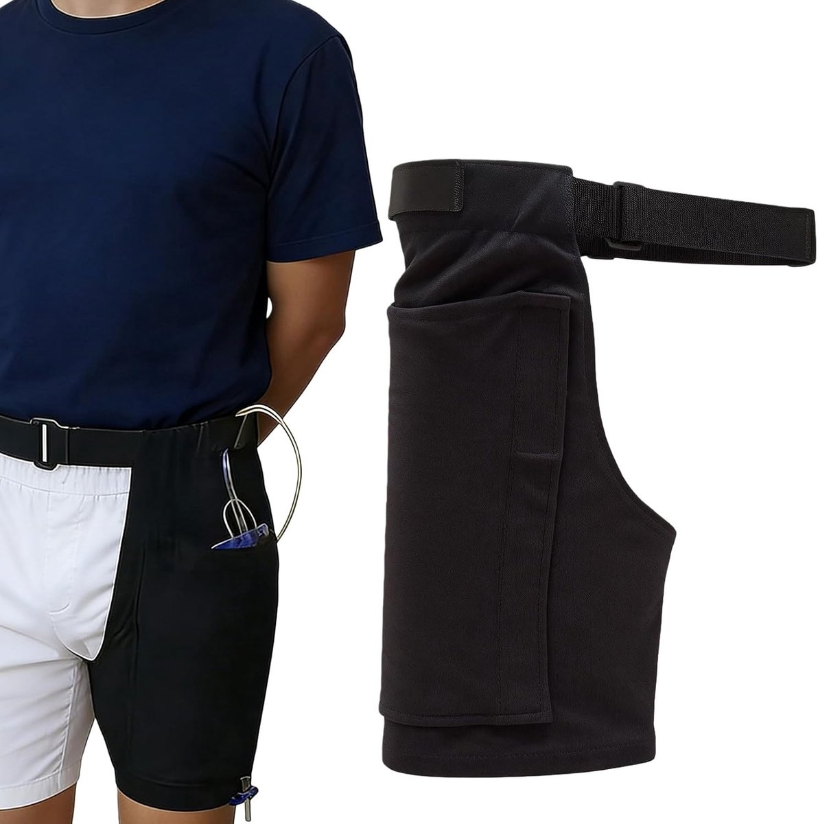 Beenzakhouder, Verborgen Katheterzakdekking, Katheter Riem Beenzak, Beenzak Voor Katheter, Uitbreidbare Beenzakhouder Voor Incontinentie Urinezak, Katheter Accessoires (Zwart)
