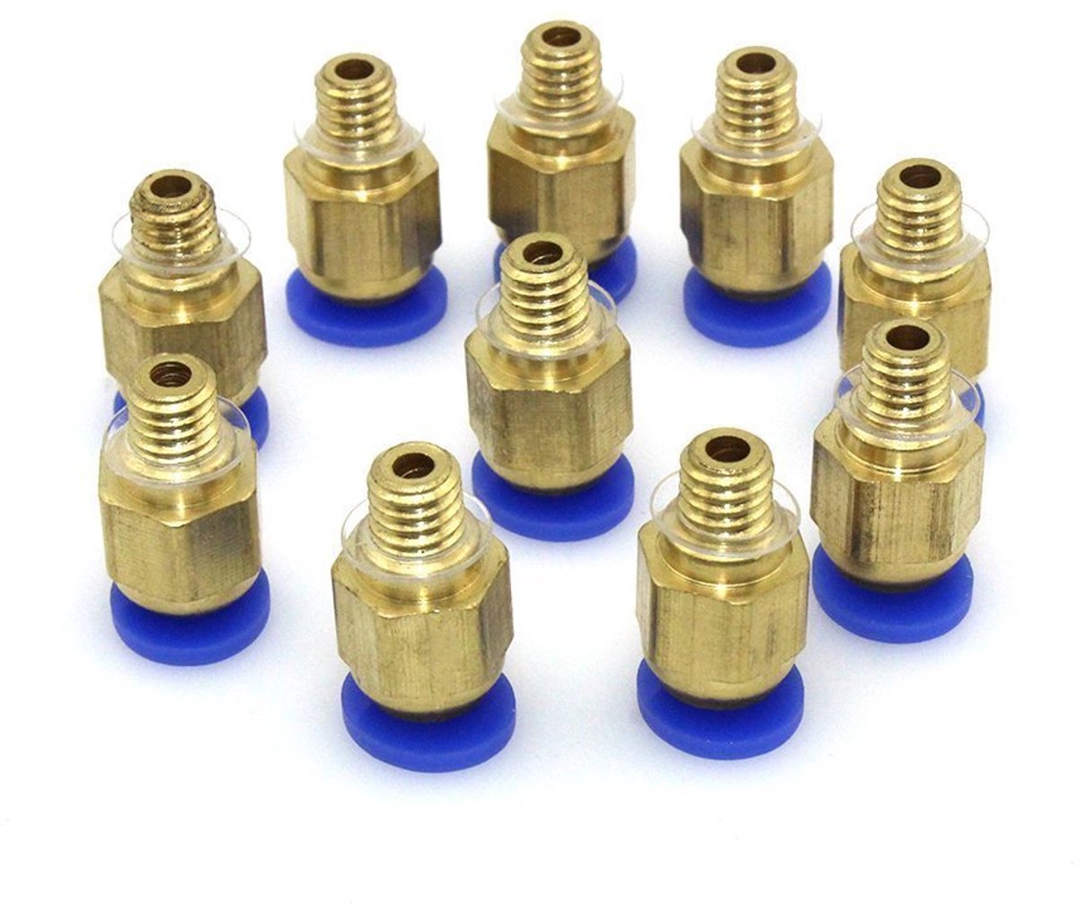 10 stuks PC4-M6 rechte fitting 4 mm schroefdraad M6-aansluiting voor 3D-printers
