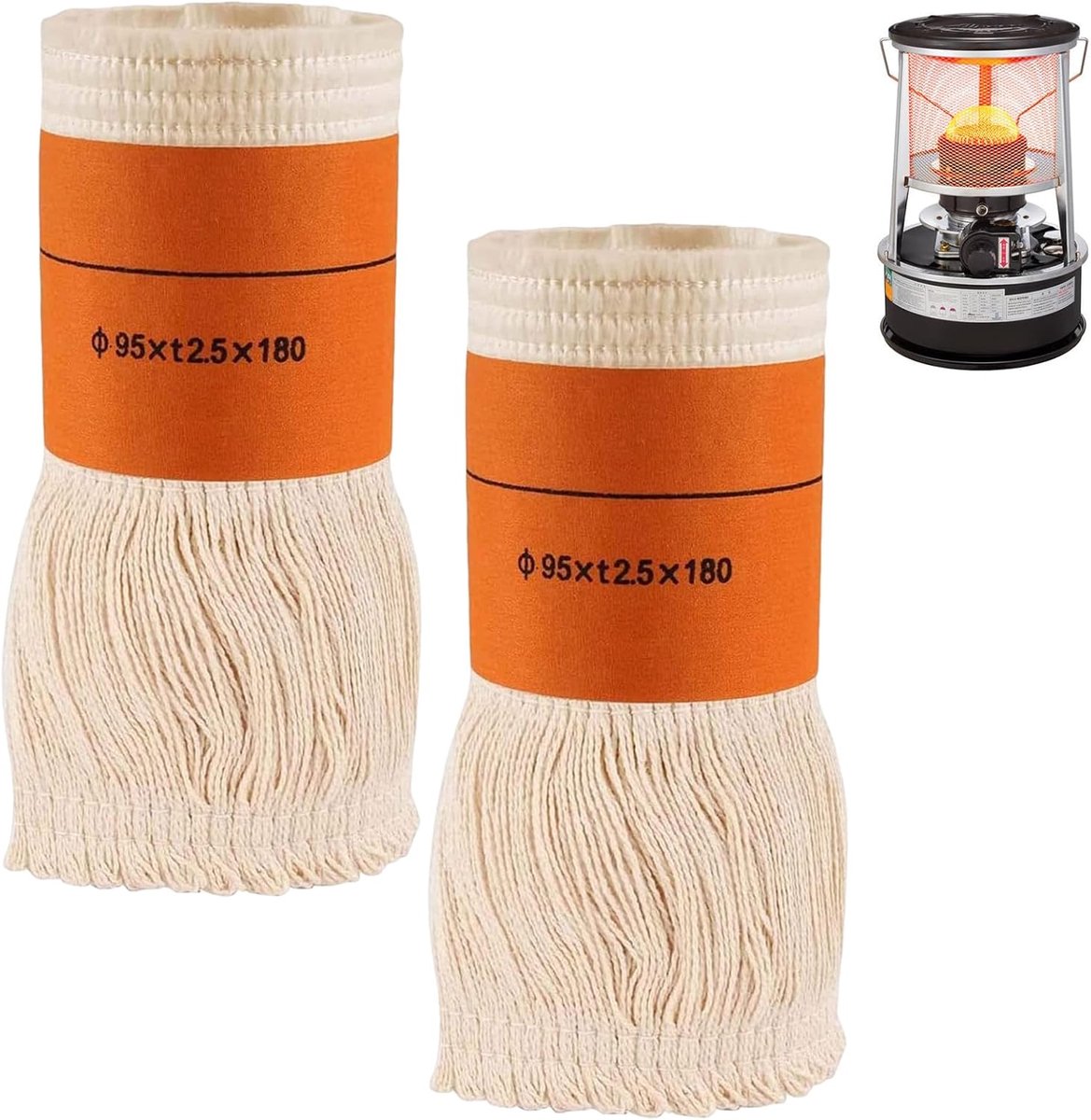 Heater Wicks, Wicks voor Kerosine Kachel, 2 Stuks Vervanging Wick voor Petroleum Kachel (95 X T2.5 X 180mm)