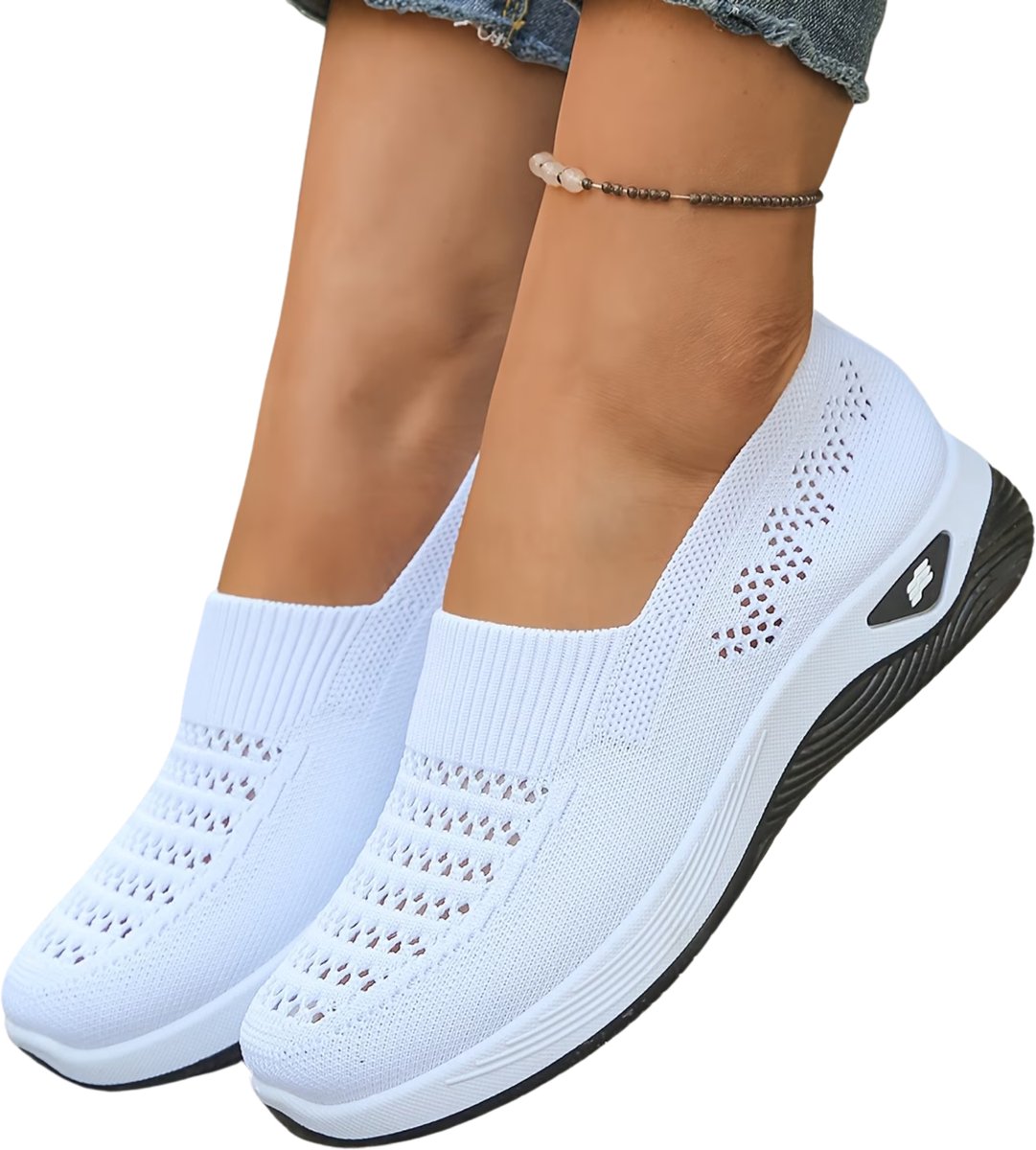 Currero Schoenen Dames Sneakers Comfortabel Slippers Casual Volwassenen 36 Wit