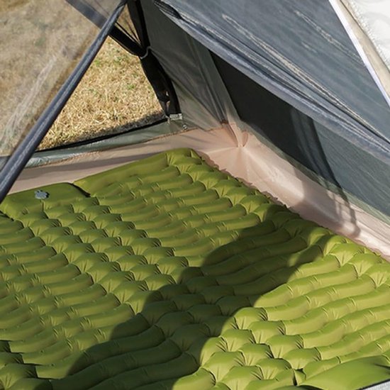 Kampeer Matras - Slaapmat Kamperen - Buiten Slapen - Body Mapping Technologie - 200 x 140 x 6 cm - Groen — afbeelding 2