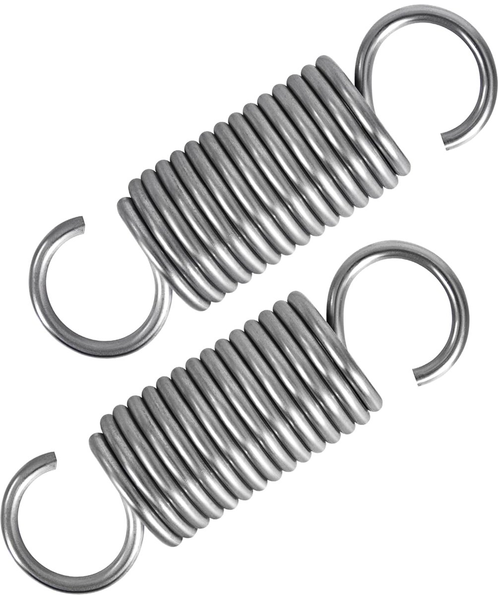 Trekveren met haken, roestvrij staal, spanveer, trekveer, 60 mm, buitendiameter 18 mm, draaddiameter 2 mm, maximale trekkracht 8,3 kg, 2 x 18 x 60 mm, 2 stuks