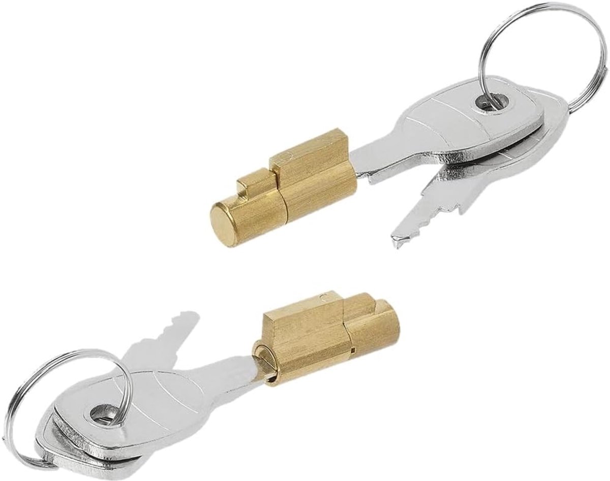 2x Steekslot Kogelkoppeling - Diefstalbeveiliging Aanhanger | Cilinder 22 mm x 7 mm, massief metaal, 4 sleutels - geschikt voor Alko, Winterhoff, Albe, SPP