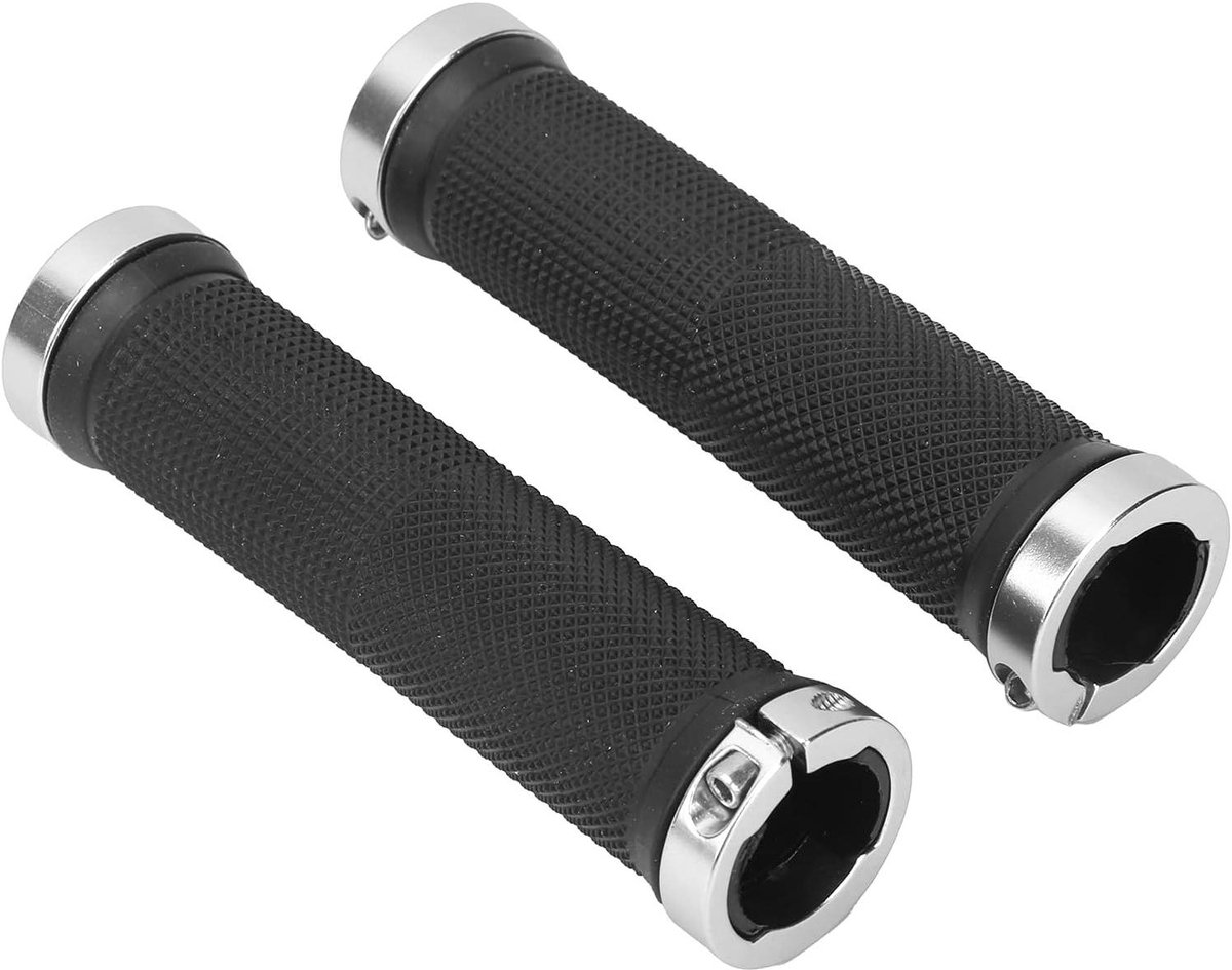 Fiets Handvatten - Stuur Handvatten - Comfortabel Fietsen - Schokabsorberend Ontwerp - 128mm Lengte - Zilver
