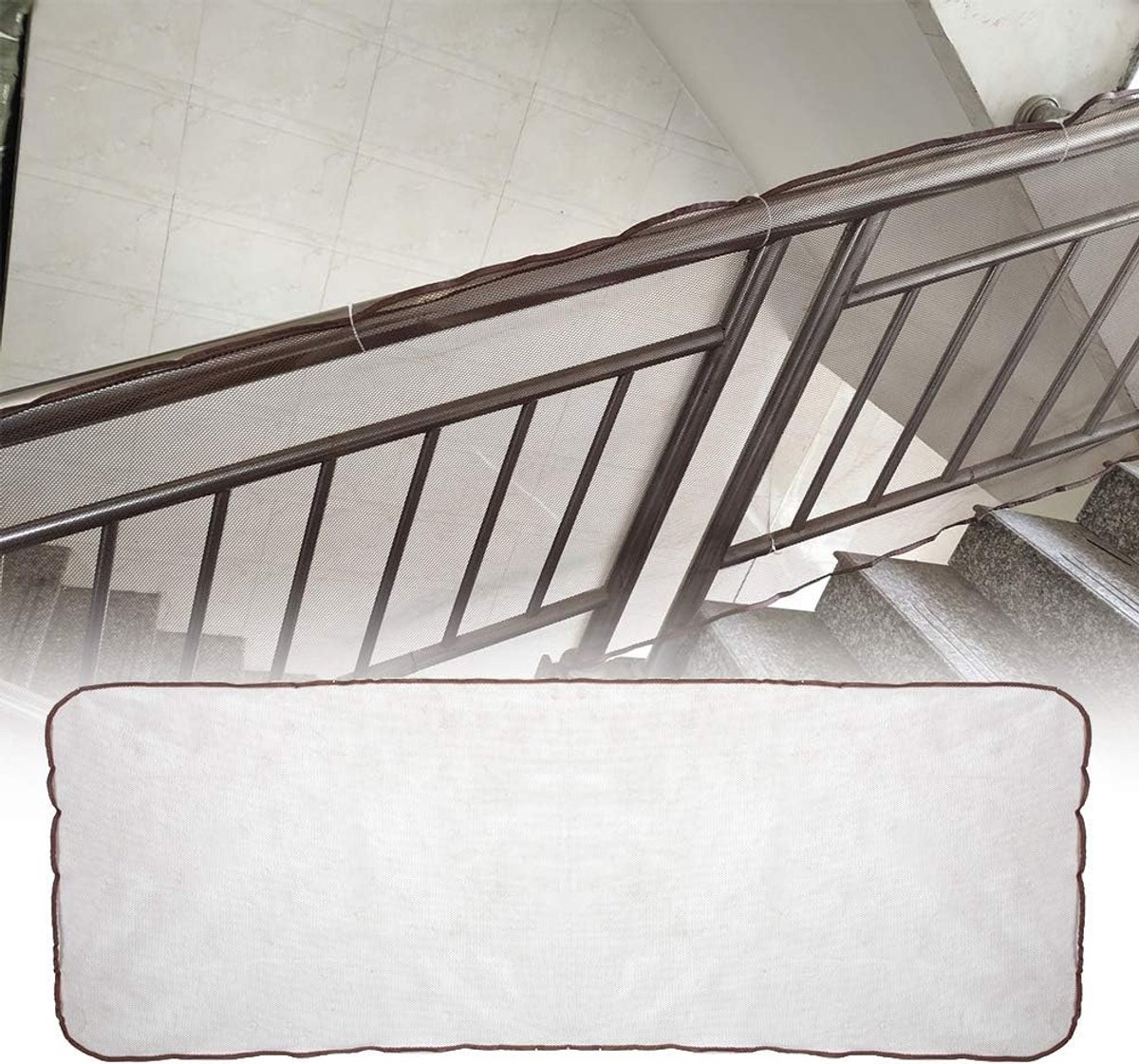 2 Meter Balcony Safety Net voor Kinderen, Stuursel en Kribben (Coffee)