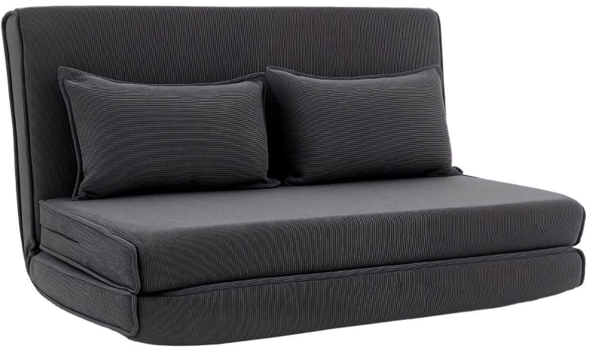 STILVORA Fauteuil 135 x 88 x 74 Cm - 3-In-1 Opvouwbare Bodensofa Met Verstelbare Rugleuning - Voor Woonkamer En Logeerkamer - Cord Donkergrijs
