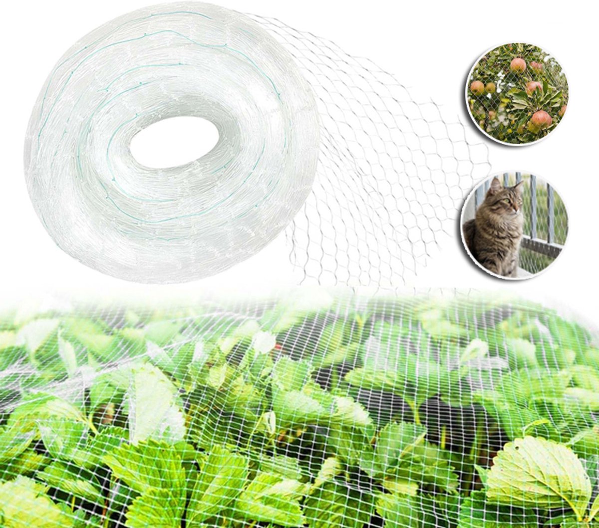 Nylon Tuinnet Van 10m x 3m Met Fijnmazige Structuur - Herbruikbaar Opvouwbaar Weerbestendig - Ideaal Voor Balkon, Moestuin En Schuttingbescherming - Wit