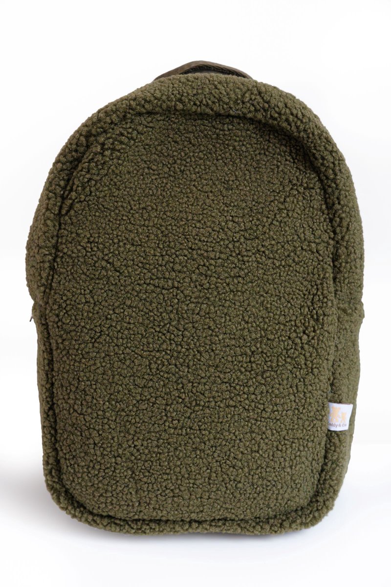 Teddy&Clo. - Teddy Kinderrugzak - Teddy/Fleece - 20 x 30 x 9 cm - Groen - School & Opvang
