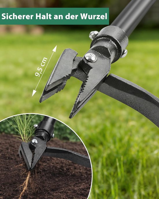 Onkruidsteker met Pedaal - Onkruidverwijderaar Tuin - Onkruid Verwijderen - Rugvriendelijk Staand - 100 cm - Zilver van Merkloos	 — afbeelding 3